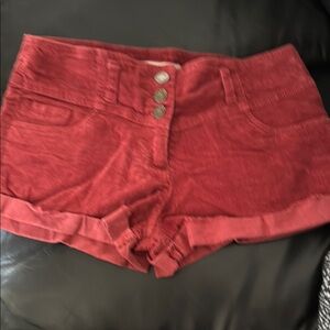 BAJEE Red High Waist Shorts